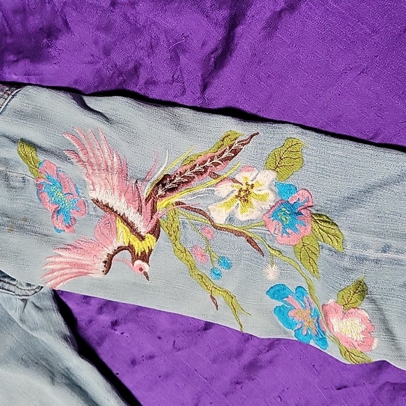 Ab jeans exotic embroidered bird and flowers - Picture 8 of 12